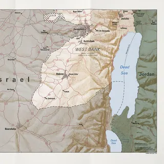 Map of Israel, the West Bank and the Gaza Strip.