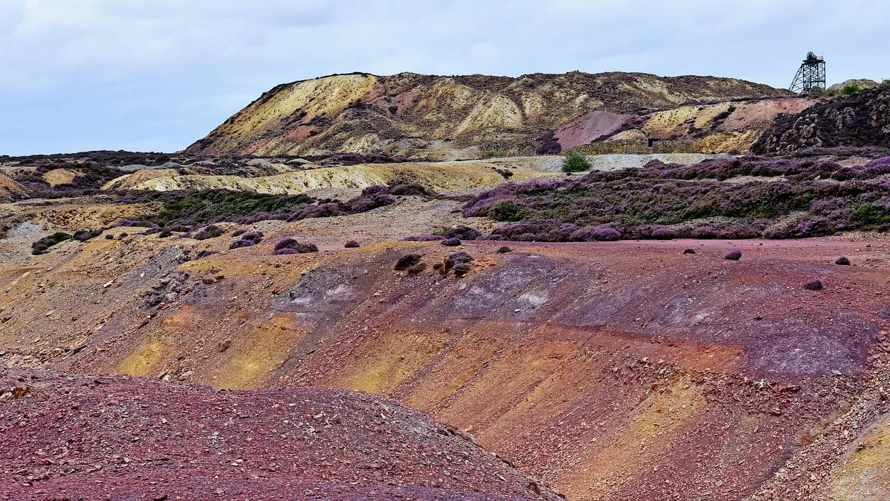 Spoil heaps at a copper mine