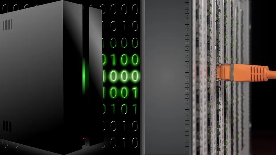 Racks of servers in a data center