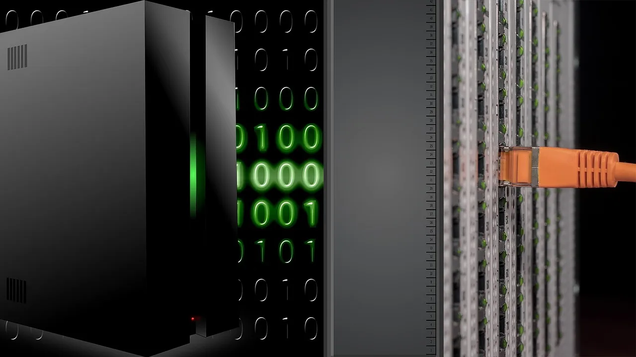 Racks of servers in a data center