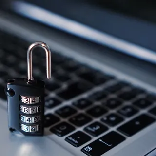A padlock and a keyboard